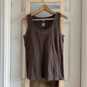 Brown Tank Top with Accent design